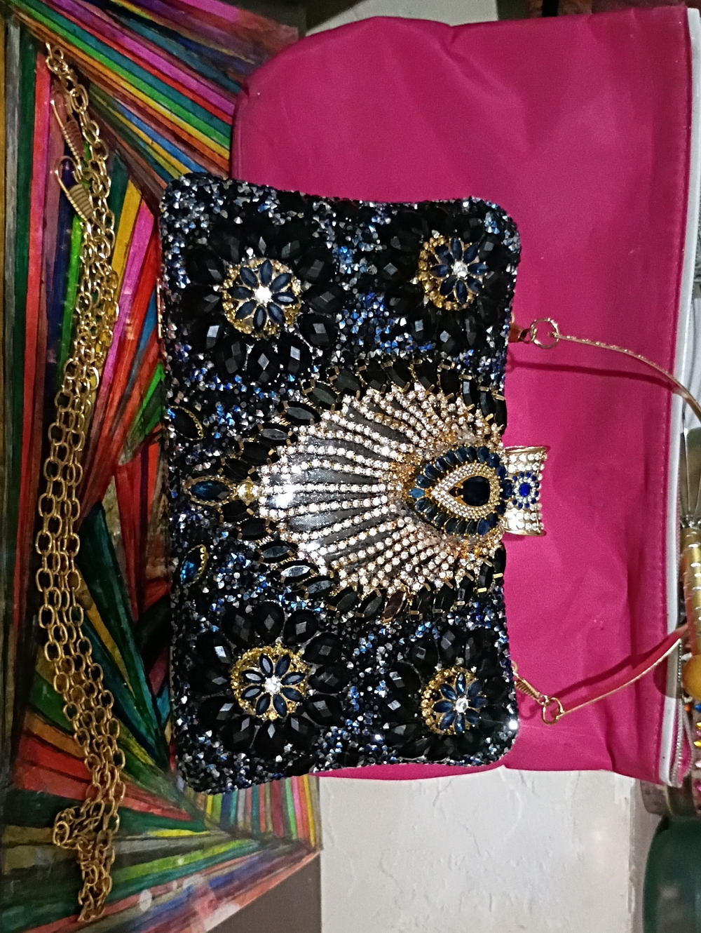 Evening Bag Unforgettable, Stunning. Blue, Gold, Diamonds & Sapphires